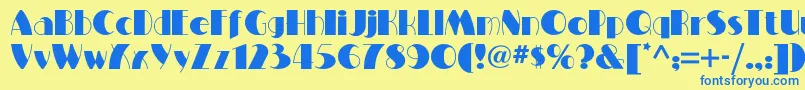 Miltonburlesquenf Font – Blue Fonts on Yellow Background