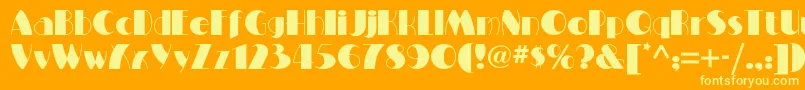 Miltonburlesquenf Font – Yellow Fonts on Orange Background