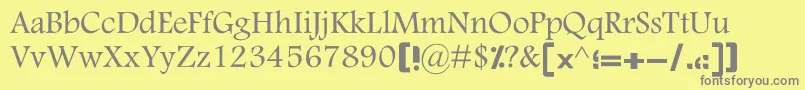 KSina Font – Gray Fonts on Yellow Background