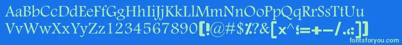 KSina Font – Green Fonts on Blue Background