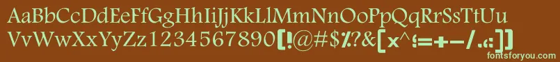 KSina Font – Green Fonts on Brown Background