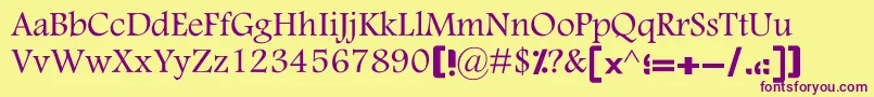 KSina Font – Purple Fonts on Yellow Background