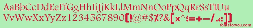 KSina Font – Red Fonts on Green Background