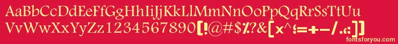 KSina Font – Yellow Fonts on Red Background