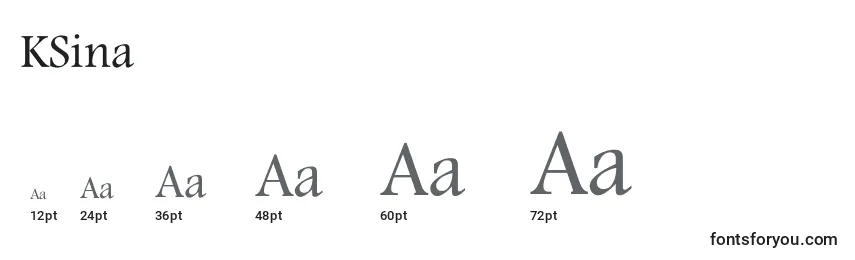 KSina Font Sizes