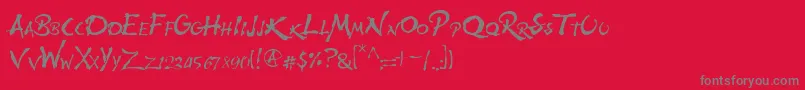 フォントWolfsrain – 赤い背景に灰色の文字