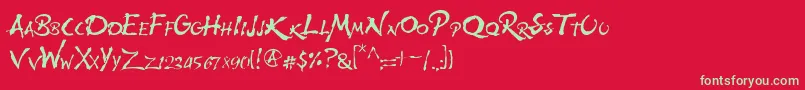 フォントWolfsrain – 赤い背景に緑の文字