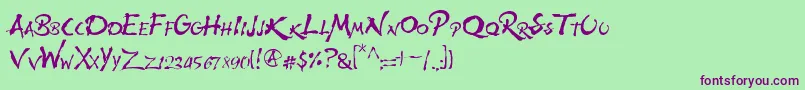 Wolfsrain Font – Purple Fonts on Green Background