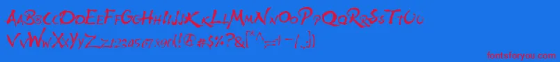 Wolfsrain Font – Red Fonts on Blue Background