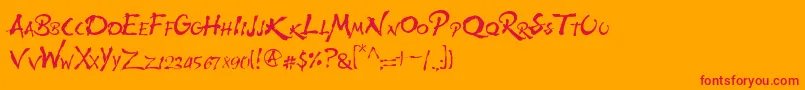 Wolfsrain-Schriftart – Rote Schriften auf orangefarbenem Hintergrund