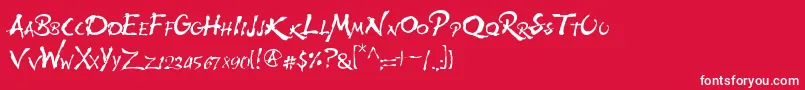 Fonte Wolfsrain – fontes brancas em um fundo vermelho