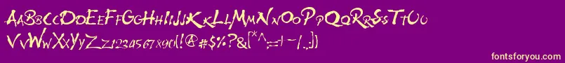 Wolfsrain Font – Yellow Fonts on Purple Background