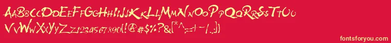 Wolfsrain Font – Yellow Fonts on Red Background