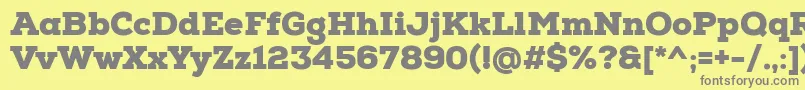 フォントNexaSlabBlack – 黄色の背景に灰色の文字