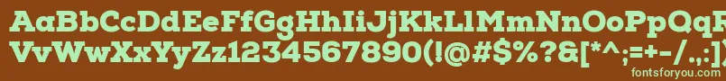 Шрифт NexaSlabBlack – зелёные шрифты на коричневом фоне