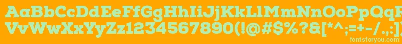 NexaSlabBlack Font – Green Fonts on Orange Background