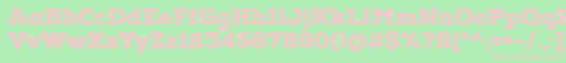 Шрифт NexaSlabBlack – розовые шрифты на зелёном фоне