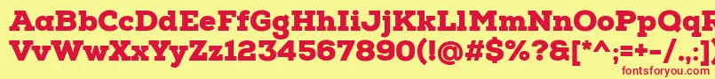 Шрифт NexaSlabBlack – красные шрифты на жёлтом фоне