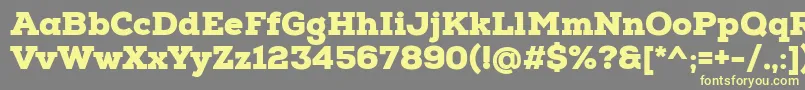 NexaSlabBlack-fontti – keltaiset fontit harmaalla taustalla