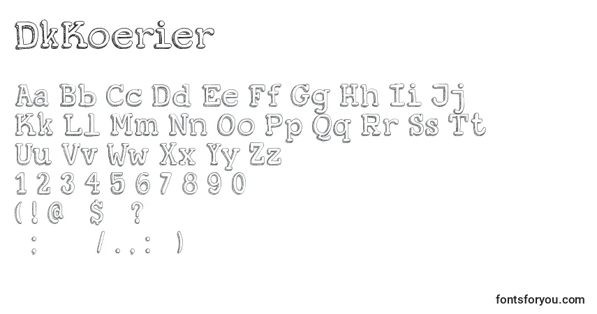 Czcionka DkKoerier – alfabet, cyfry, specjalne znaki