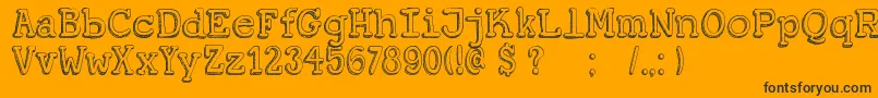 Шрифт DkKoerier – чёрные шрифты на оранжевом фоне