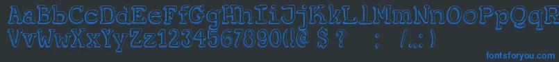 DkKoerier Font – Blue Fonts on Black Background