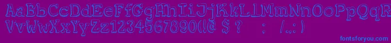 DkKoerier-fontti – siniset fontit violetilla taustalla