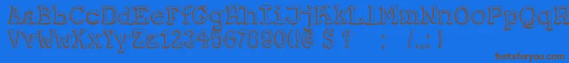 DkKoerier Font – Brown Fonts on Blue Background