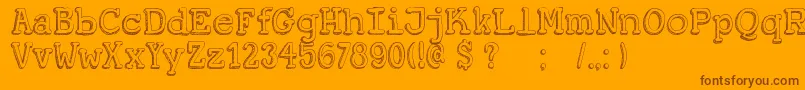 DkKoerier Font – Brown Fonts on Orange Background