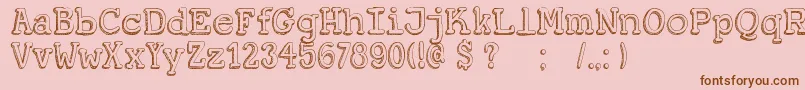 DkKoerier Font – Brown Fonts on Pink Background