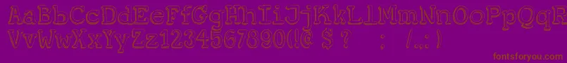 DkKoerier-Schriftart – Braune Schriften auf violettem Hintergrund