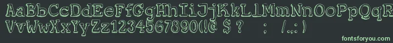 DkKoerier Font – Green Fonts on Black Background
