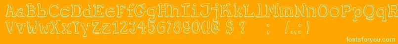 Шрифт DkKoerier – зелёные шрифты на оранжевом фоне