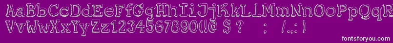 DkKoerier-fontti – vihreät fontit violetilla taustalla