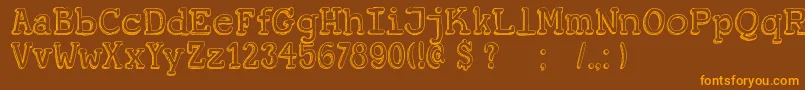 DkKoerier Font – Orange Fonts on Brown Background