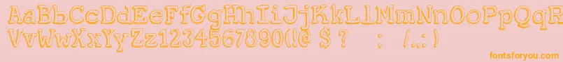 DkKoerier Font – Orange Fonts on Pink Background