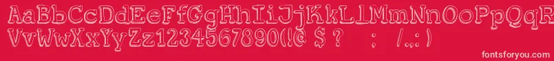 DkKoerier Font – Pink Fonts on Red Background