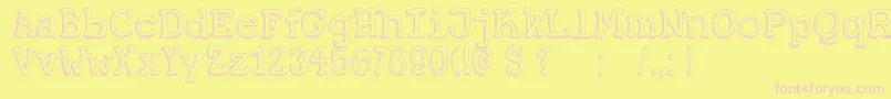 DkKoerier Font – Pink Fonts on Yellow Background
