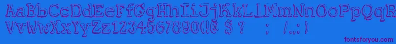 DkKoerier Font – Purple Fonts on Blue Background