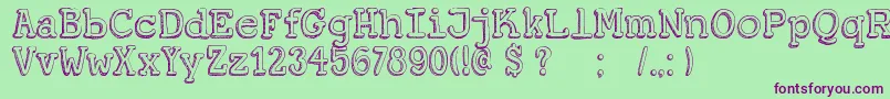 DkKoerier Font – Purple Fonts on Green Background