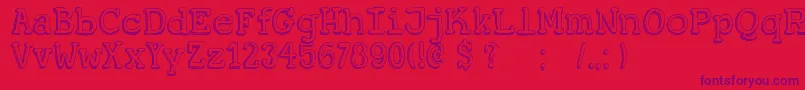DkKoerier Font – Purple Fonts on Red Background