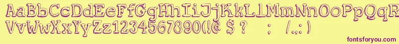 DkKoerier Font – Purple Fonts on Yellow Background