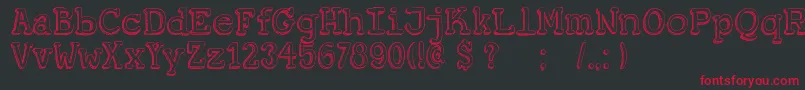 DkKoerier Font – Red Fonts on Black Background