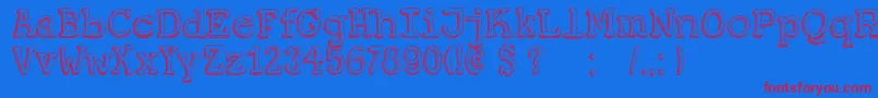 DkKoerier Font – Red Fonts on Blue Background
