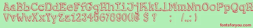 DkKoerier Font – Red Fonts on Green Background