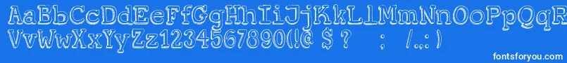 DkKoerier Font – White Fonts on Blue Background