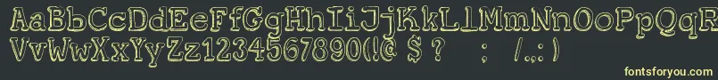 DkKoerier Font – Yellow Fonts on Black Background