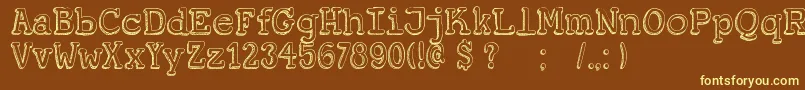 DkKoerier Font – Yellow Fonts on Brown Background