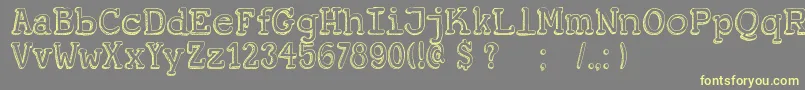 DkKoerier Font – Yellow Fonts on Gray Background