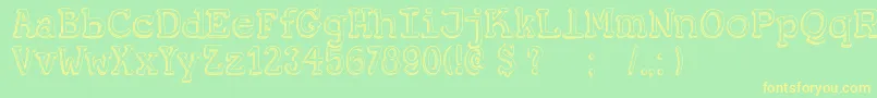 DkKoerier Font – Yellow Fonts on Green Background